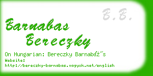 barnabas bereczky business card
